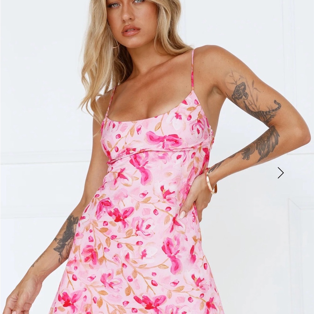 Hello Molly Pink Floral Mini Dress